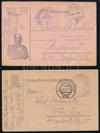 1915-1916 2 Db Kézzel Rajzolt Tábori Posta Lap - Other & Unclassified