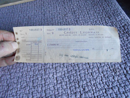 Ancien Chèque Vierge Période Guerre 39.45 , Crédit Lyonnais Exempt Du Timbre Loi Fev 1943 - Non Classés