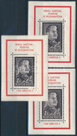 ** 1953 Sztálin-gyászblokk 3 Db, Gépi Nyomású Változat  (min.18.000) - Other & Unclassified