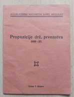 JUGOSLAVENSKI NOGOMETNI SAVEZ BEOGRAD  PROPOZICIJE DRŽAVNOG PRVENSTVA 1936-37  YUGOSLAV FOOTBALL ASSOCIATION - Bücher