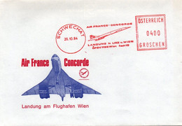 Concorde In Linz Und Wien 1984 Par Air France - First Flight Erstflug 1er Vol - Schwechat - Erst- U. Sonderflugbriefe