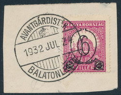 1932 Nagyon Ritka "Avantgárdisták-Balatonlelle" Bélyegzés Kivágáson - Other & Unclassified