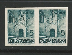 SPAGNA 1938 BARCELONA ⏳ Edifil N.° 20 (19s) ⌛ Unificato N.° 38  Varietà : NON Dentellati - Carta Dura - 1224 - Barcelona