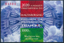 ** 2020 Trianon Vágott Blokk Piros Sorszámmal - Other & Unclassified