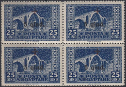 ** 1924 Vöröskereszt 25Q Négyestömb Mi 98 - Other & Unclassified