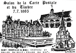 CANY-BARVILLE - SALON DE LA CARTE POSTALE ET DU TIMBRE  7 JUILLET 1985 - Bourses & Salons De Collections