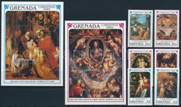 ** 1990 Karácsony, Rubens Festmények Sor + Blokksor, Christmas, Rubens Paintings Set + Blockset Mi 2060-2065 + Mi 234-23 - Altri & Non Classificati