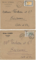 1931 / Lot De 2 Devants D'enveloppe / Tananarive Madagascar / Timbre 50 C Et 1 F Surchargé 50 C / Exp Bruno AUDIER - Cartas & Documentos