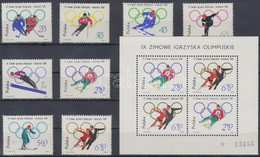 ** 1964 Téli Olimpia Sor Mi 1457-1464 + Blokk Mi 32 - Other & Unclassified