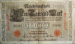 ALLEMAGNE - Reichsbanknote - BILLET De BANQUE De 1000 Mark N° Nr 8769622F - Berlin Le 21 Avril 1910 - - 1000 Mark