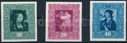 ** 1949 Bélyegkiállítás Vágott Sor / Stamp Exhibition Imperforate Set Mi 278-280 - Otros & Sin Clasificación