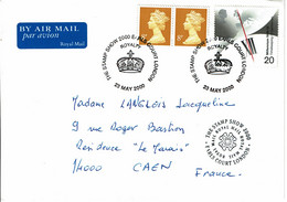 2000 -Lettre Pour La France -EXPOSITION PHILATELIQUE A LONDRES -THE STAMPSHOW 2000 -Tp Millenium Timekeeping 20p - Poststempel