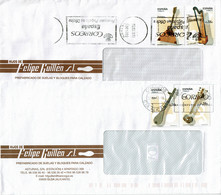 2013 - Espagne - 2 Lettres INSTRUMENTS DE MUSIQUES Tp N° Yvert 4388/4389 Et 4391/4392 - Storia Postale