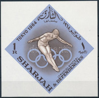** 1964 Tokiói Olimpia Vágott Blokk, Tokyo Olympics Imperforated Block Mi 5 - Other & Unclassified