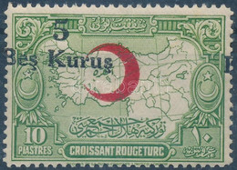 * 1932 Vörös Félhold Kényszerfelár Bélyeg Mi 25, Eltolódott Felülnyomat / Red Crescent Mi 25, Shifted Overprint - Altri & Non Classificati