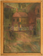 Boromisza Tibor Jelzéssel: Utcán. Olaj, Karton. Sérült. Fa Keretben. 77x54 Cm - Altri & Non Classificati