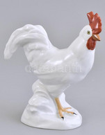 Herendi Porcelán Kakas, Kézzel Festett, Jelzett, Kis Kopással, M: 13,5 Cm - Altri & Non Classificati