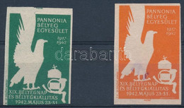 1942 Pannóniai Bélyegegyesület 2 Klf Levélzáró / 2 Different Label - Unclassified