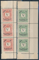 1928 Budapest V. Magyar Filatelista Nap 2 Klf Levélzáró Hármascsík / 2 Different Label In Stripes Of 3 - Unclassified