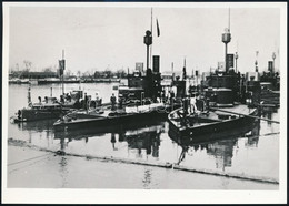Cca 1905 A Dunai Flottila Maros és Leitha Monitora, Valamint Egy "g" Típusú őrnaszád A Kikötőben, A 80-as években Eredet - Altri & Non Classificati