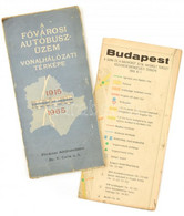 1965-1966 A Fővárosi Autóbuszüzem Vonalhálózati Térképe, Szakadással + Budapest - A Duna és A Nagykörút által Határolt T - Altri & Non Classificati