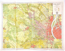 Cca 1946 Budai Hegyek Kiránduló Térképe Jó állapotban, Hajtva. Honvéd Térképészeti Intézet. 64x82 Cm - Altri & Non Classificati