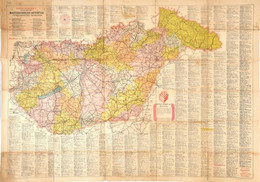 1939 Stoits György: Merre Menjek?, Magyarország Autóutai és Közigazgatási Beosztása Térkép, 1: 750.000, Korabeli Reklámo - Altri & Non Classificati