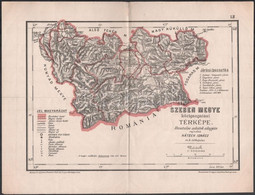 Cca 1890 Hátsek Ignác: Szeben Megye Közigazgatási Térképe 40x27 Cm - Altri & Non Classificati