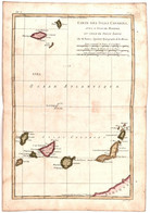 1780. A Kanári-szigetek Térképe Madeirával. Párizs. Színezett Rézmetszet. / Engraved Map Of The Canary-Islands And Madei - Altri & Non Classificati