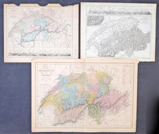 XIX. Sz. Svájc 6 Db Térkép: Rézmetszet, Ofszet, Litho / 6 Maps Of Switzerland. Copper Plate, Litho, And Ofset - Altri & Non Classificati