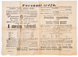 1883 Marosvásárhely, Nemzeti Színészet, Apolló-terem, Szníházi Plakát, Papír, Hajtásnyomokkal, Szakadásokkal, 44x61 Cm - Andere & Zonder Classificatie