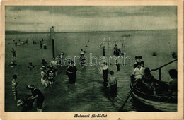 * T2/T3 1925 Balaton, Fürdőélet, Fürdőzők, Evezős Csónak (Rb) - Unclassified