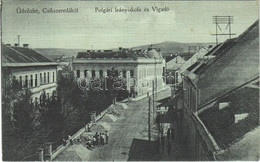 T2/T3 1914 Csíkszereda, Miercurea Ciuc; Polgári Leányiskola és Vigadó Szálloda, építkezés. Vákár L. Kiadása / Girls' Sch - Unclassified