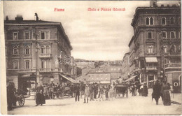 T2/T3 1909 Fiume, Rijeka; Molo E Piazza Adamich / Quay, Street View. S. Stepancich (EK) - Non Classificati