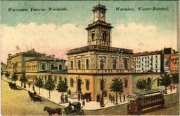 T2 1915 Warszawa, Warschau, Warsaw; Dworzec Wiedenski / Wiener-Bahnhof / Railway Station, Tram - Unclassified