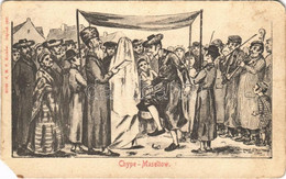 ** T3 Chype - Maseltow. S.M.P. Kraków Deposé 1904. 77780. / Jewish Wedding Scene, Cup Breaking, Judaica (EM) - Unclassified