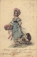 T2/T3 1902 Easter Greeting Art Postcard, Lady With Sheep (fl) - Non Classificati