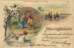 T2/T3 1898 Fröhliche Weihnachten! / Christmas Greeting Art Postcard, Birth Of Jesus Christ. Transparentpostk. "Meteor" N - Non Classificati