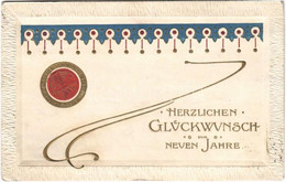 T2/T3 1908 Herzlichen Glückwunsch Zum Neuen Jahre! / New Year Greeting Art Postcard. Emb. Litho (EK) - Non Classificati