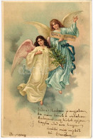 T2 1901 Gloria In Excelsis Deo / Angels Greeting Litho - Non Classificati