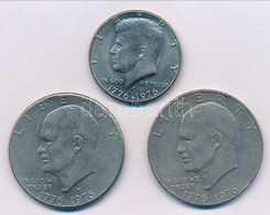 Amerikai Egyesült Államok 1976. 1/2$ Cu-Ni "Kennedy" + 1$ Cu-Ni "Eisenhower" (2x) T:2,2- USA 1976. 1/2 Dollar Cu-Ni "Ken - Unclassified