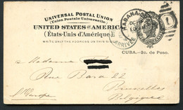 CUBA Postal Card UX2 SP27 Used Havana To BELGIUM 1904 - Kuba