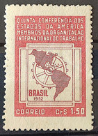 C 276 Brazil Stamp 5 Conference International Labor Organization OIT Map Economy 1952 1 - Autres & Non Classés