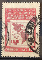 C 276 Brazil Stamp 5 Conference International Labor Organization OIT Map Economy 1952 Circulated 2 - Andere & Zonder Classificatie