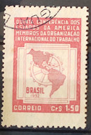 C 276 Brazil Stamp 5 Conference International Labor Organization OIT Map Economy 1952 Circulated 4 - Sonstige & Ohne Zuordnung