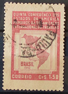 C 276 Brazil Stamp 5 Conference International Labor Organization OIT Map Economy 1952 Circulated 6 - Andere & Zonder Classificatie
