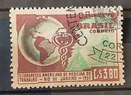 C 285 Brazil Stamp Congress Occupational Medicine Map Rio De Janeiro Health 1952 Circulated 1 - Andere & Zonder Classificatie