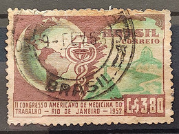 C 285 Brazil Stamp Congress Occupational Medicine Map Rio De Janeiro Health 1952 Circulated 4 - Autres & Non Classés