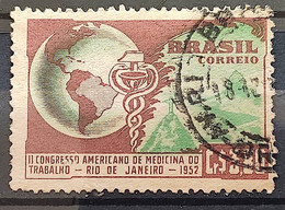 C 285 Brazil Stamp Congress Occupational Medicine Map Rio De Janeiro Health 1952 Circulated 6 - Autres & Non Classés