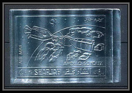 307 Sharjah N°1065 B Espace Space Apollo Soyuz (soyouz Sojus) Argent Silver Non Dentelé Imperf Lollini 6000 Sha1a - Asia